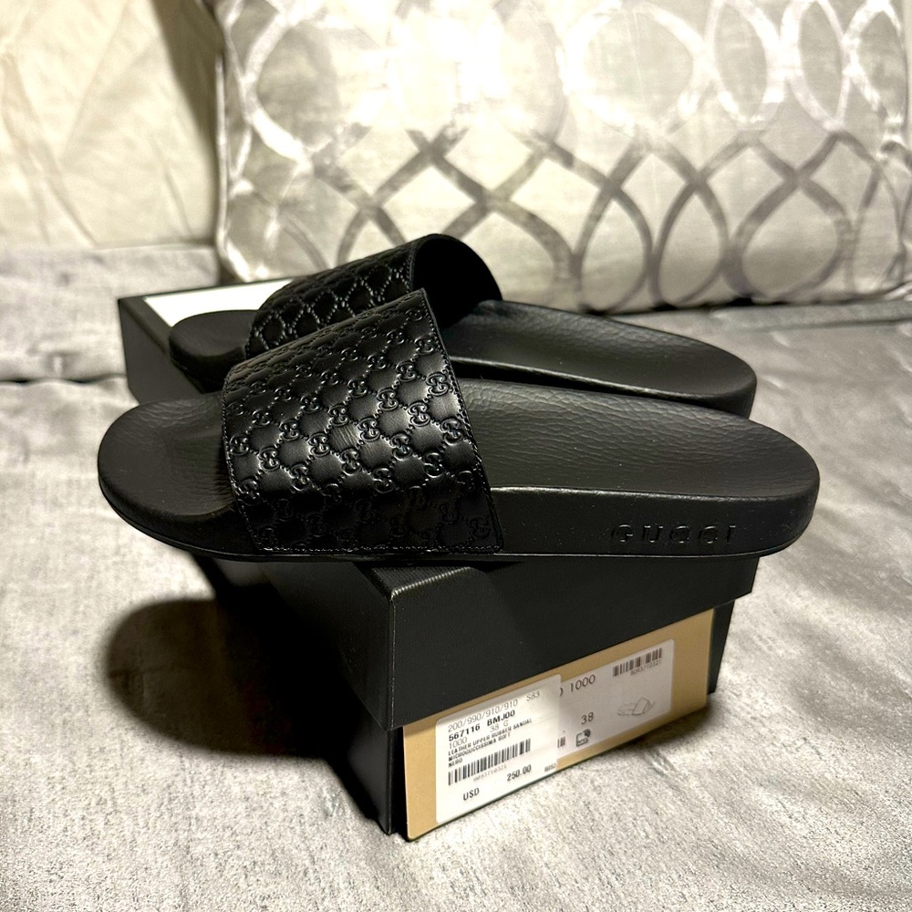 Black Gucci Slides - Picture 1 of 4